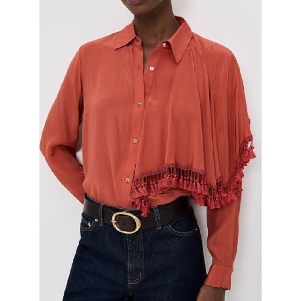 NWT Carolina K Camo Shirt in Blood Orange Women's Sz. S